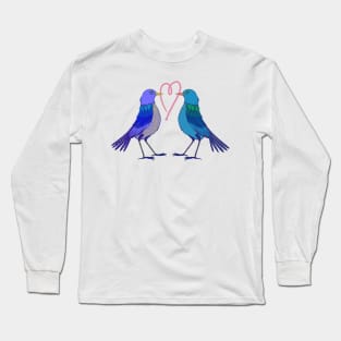 Lovely birds and worm heart Long Sleeve T-Shirt